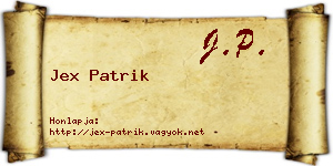 Jex Patrik névjegykártya